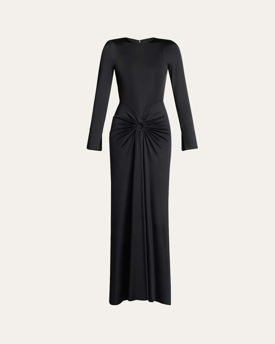 Gathered Long Sleeve Gown